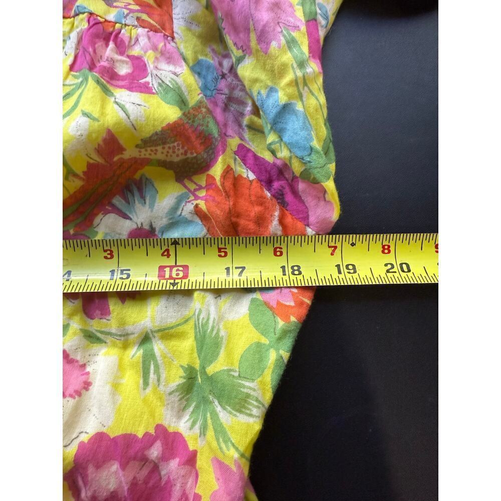 Banjanan Peony Dress Floral Fiesta Buttercup Cotton Self Belted Size Medium - Picture 12 of 12